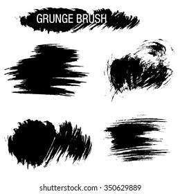 Vector set of grunge brush strokes