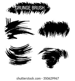 Vector set of grunge brush strokes