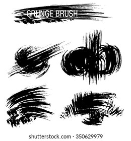 Vector set of grunge brush strokes