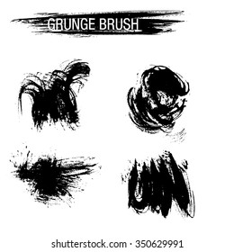 Vector set of grunge brush strokes