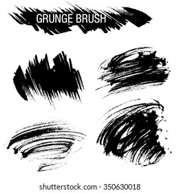 Vector set of grunge brush strokes