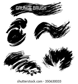 Vector set of grunge brush strokes