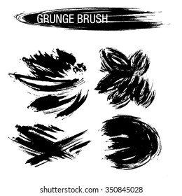 Vector set of grunge brush strokes