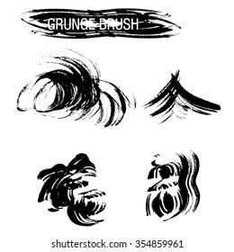 Vector set of grunge brush strokes