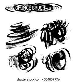 Vector set of grunge brush strokes