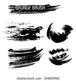 Vector set of grunge brush strokes