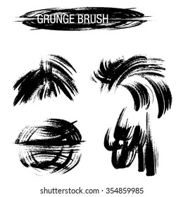 Vector set of grunge brush strokes