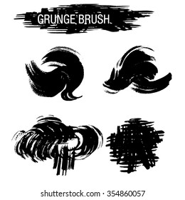 Vector set of grunge brush strokes