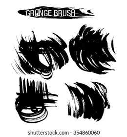 Vector set of grunge brush strokes