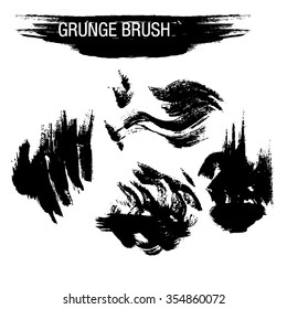 Vector set of grunge brush strokes