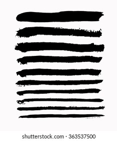 Vector set of grunge brush strokes.