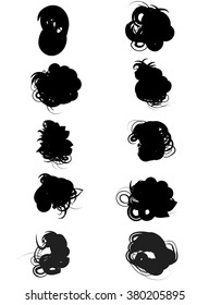 Vector set of grunge brush strokes. 