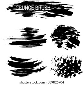 Vector set of grunge brush strokes