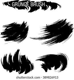 Vector set of grunge brush strokes