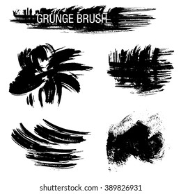 Vector set of grunge brush strokes