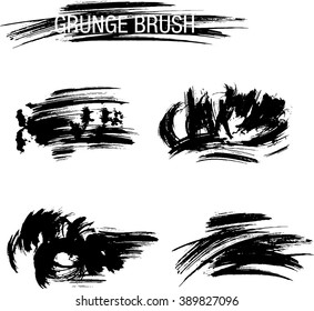 Vector set of grunge brush strokes