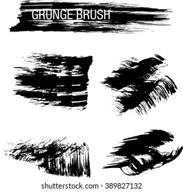 Vector set of grunge brush strokes