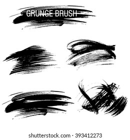 Vector set of grunge brush strokes