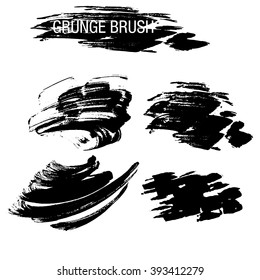 Vector set of grunge brush strokes