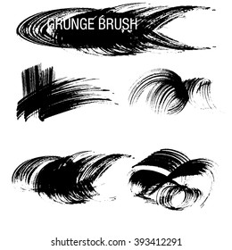 Vector set of grunge brush strokes