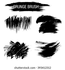 Vector set of grunge brush strokes