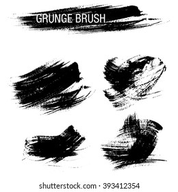 Vector set of grunge brush strokes