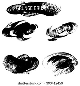 Vector set of grunge brush strokes
