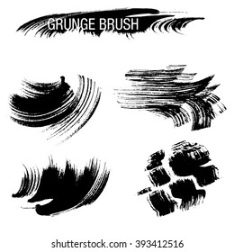 Vector set of grunge brush strokes