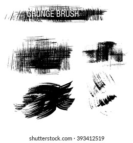 Vector set of grunge brush strokes