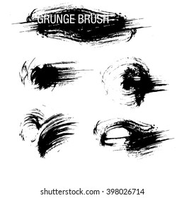 Vector set of grunge brush strokes