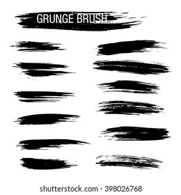 Vector set of grunge brush strokes