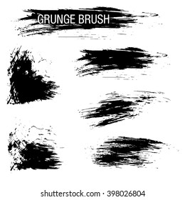 Vector set of grunge brush strokes