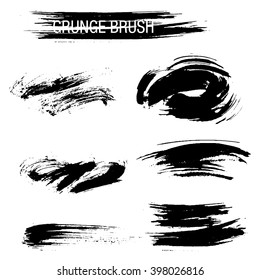 Vector set of grunge brush strokes