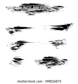 Vector set of grunge brush strokes