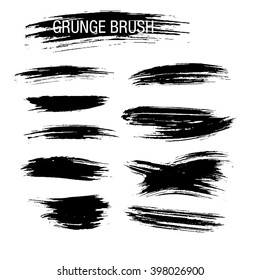 Vector set of grunge brush strokes