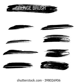 Vector set of grunge brush strokes