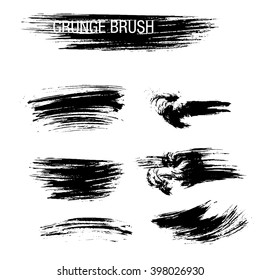 Vector set of grunge brush strokes