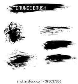 Vector set of grunge brush strokes