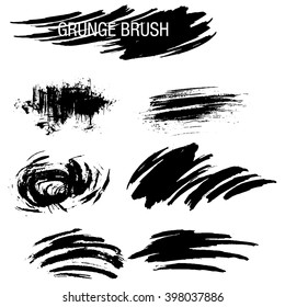 Vector set of grunge brush strokes