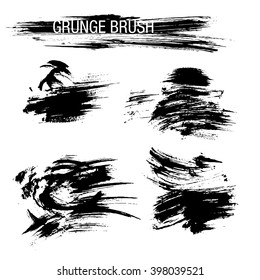 Vector set of grunge brush strokes