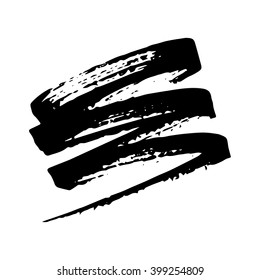 Vector set of grunge brush strokes. Black vector brush strokes collection. Grunge stains. Set of brushes design elements, hand drawn with ink.