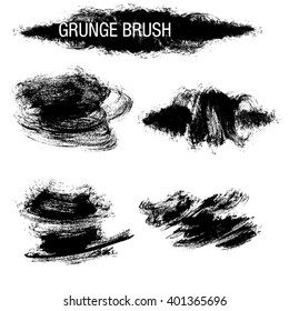 Vector set of grunge brush strokes