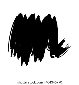 Vector set of grunge brush strokes. Black vector brush strokes collection. Grunge stains. Set of brushes design elements, hand drawn with ink.