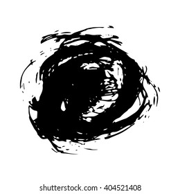 Vector set of grunge brush strokes. Black vector brush strokes collection. Grunge stains. Set of brushes design elements, hand drawn with ink.