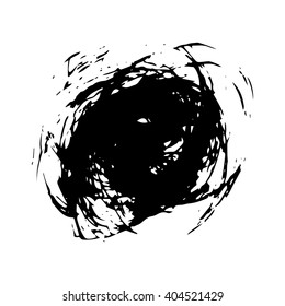 Vector set of grunge brush strokes. Black vector brush strokes collection. Grunge stains. Set of brushes design elements, hand drawn with ink.