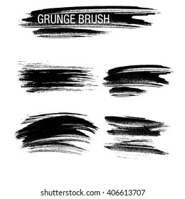 Vector set of grunge brush strokes