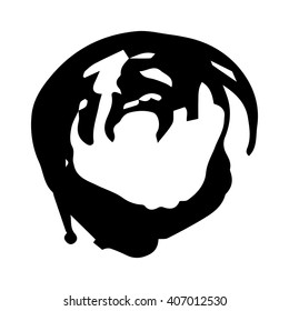 Vector set of grunge brush strokes. Black vector brush strokes collection. Grunge stains. Set of brushes design elements, hand drawn with ink.