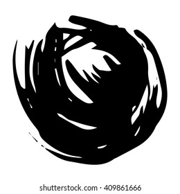 Vector set of grunge brush strokes. Black vector brush strokes collection. Grunge stains. Set of brushes design elements, hand drawn with ink.
