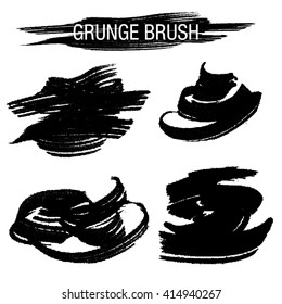 Vector set of grunge brush strokes