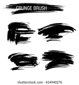 Vector set of grunge brush strokes